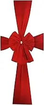 TENOL Large Xmas Front Door Red Bow, Car Truck Christmas Cabinet Bow,Door Red Bow Decoration for Wrapping Outdoor Celebration Festive Supply Fireplace Patio Farmhouse