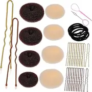 BAZEITFLOW 1Set Hair Bun Shaper Donut Makers Shaped Pins Hair Ties Styling Tool for Women Create Elegant Buns Chignons and Twists Effortlessly