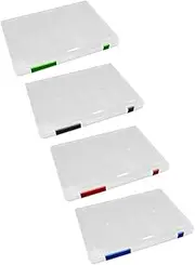 HOUDERCO 4pcs Boxes Portable File Storage Cases Transparent Organizers for School Office Document Holders for Papers Receipts Bills