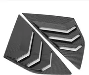 XTevu - Matte Black Car Side Vent Grille Trim Compatible with Ford Focus ST RS MK3 Carbon Fiber Style Rear Window Blind Covers