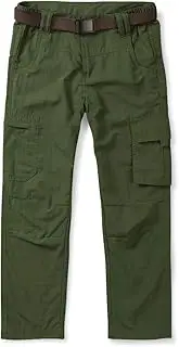 [Mesinsefra] Boy's Hiking Pants,Kids Casual Outdoor Quick Dry Lightweight Climbing Camping Fishing Trousers, Army Green, 7-8 Years