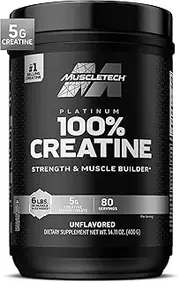 MuscleTech Creatine Monohydrate Powder, Platinum Creatine Powder, Pure Micronized Creatine Powder, Post Workout Supplement for Men & Women, Sports Nutrition Supplement, Unflavoured (80 Servings)