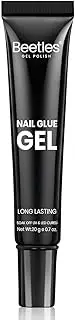 Beetles Upgrade 3 in 1 Glue Gel for False Tips, 20g Super Strong Extension Soft Gel Tips and 3D Art Rhinestone Glue Soak Off UV Gel Long Lasting