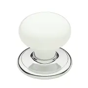 Gainsborough Bright Chrome White Classic Series Wardrobe Knobset