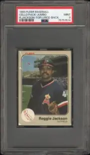 (POP 1) 1983 Fleer JUMBO Baseball Cello Pack PSA 9 Reggie Jackson Top Jim Rice