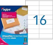 Agipa Address Labels for Laser Printer 105 x 35 White Box of 1600