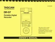 Tascam DR-07 Portable Digital Recorder OWNER'S MANUAL