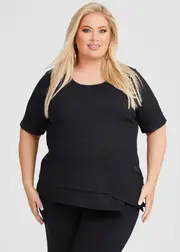 [TS] Taking Shape Ripple Texture Angelique Top Size 12 in Black - Plus Size Women's Tops & T Shirts Black