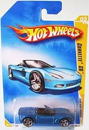 [Hot Wheels] 2009 Corvette C6 Convertible Blue 03/42, 2009 New Models, 1:64 Scale.