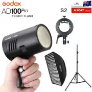 Godox AD100Pro 2.4G TTL HSS Pocket Flash + S2 Bracket, 60*90cm Softbox, Stand