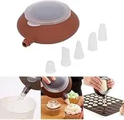 Silicone Macaron Baking,Piping Pot Tips, Silicone Macaron Mold Pot Baking Mold Pot Macaron Baking Kit with 5 Nozzle Tips Large Baking Decorating Pastry Cream Cake Nozzle Tool