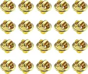 SING F LTD 50pcs Gold Round Head Brass Clutch Pin Backs with Blank Pins Set for Tie Badge Jewelry Making