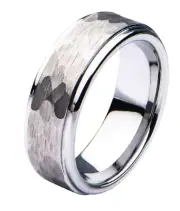 Inox Stainless Steel Hammered Ring Sz 9