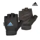 【Adidas愛迪達】可調式透氣短指訓練手套(藍)