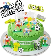 19 PCS Soccer Cake Topper Decorations - Soccer Ball Player Theme Cake Toppers fo