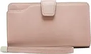 [SKUZA] Wallet,Card Bag,Women's Purse 3 Fold Wallet Female Leather Wallet Women Long Coin Purse Many Card Slot Wallets (Blue) (Color : Pink)
