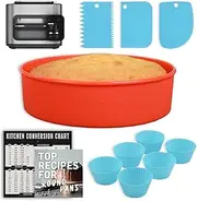 INFRAOVENS Baking Accessories for Ninja Combi All-in-One SFP701 Silicone Cake Pan, Reusable Cupcake Liners, Conversion Chart Air Fryer Set to Bake, Cook, Reheat in Outdoor Electric Oven