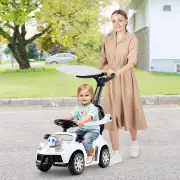 Costway3 in 1 Push Car Stroller Sliding Walking Car with Hor forn Toddler -White