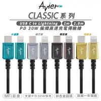 在飛比找蝦皮商城優惠-Avier CLASSIC USB C to Lightni