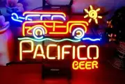 Cerveza Pacifico Wagon Woody Beer Sun 20"x16" Neon Light Sign Lamp Wall Decor