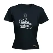 Rock Climbing Aa Wanna Hook Up - Funny Novelty Womens T-Shirt T Shirt Tshirt