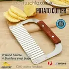 Potato Crinkle Cutter Dough Wavy Slicer Steel Kitchen Vegetable Chip Blade Knife