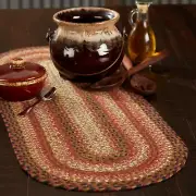 Primitive Ginger Spice Table Runner, Orange Red Natural, Jute Blend,