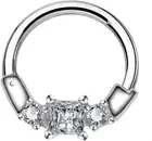 16g Silver 8mm Clicker Septum Rings Clear CZ Diamond Sparkling Daith Earrings Je