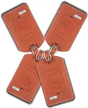 tag8 Genuine Leather Dolphin Smart Luggage Tracker - Wireless Bluetooth Anti-Lost Anti-Theft Alarm Device Tracker with Separation Alarm & Location Tracking Item Finder for Suitacse & Bagpacks - Pack 4