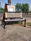 Handmade wooden woven rope charpai bed with back/day bed cotton rope charpai