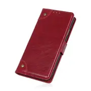 Copper Buckle Nappa Texture Horizontal Flip Leather Case for Google Pixel 4(Red Wine)