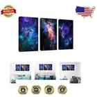 Durable Canvas Wall Art: 3 Panels of Stunning Nebula Galaxy - ready to hang