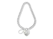 Bevilles 18cm Sterling Silver Padlock Bracelet