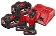 Milwaukee M18HOSP1254B - 12V/18V High Output Pack - 2 x 12V 5.0Ah + 2 x 18V 12.0Ah + Fast Charger