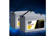 Giantz AGM Deep Cycle Battery 12V 100Ah x2 Box Portable Solar Caravan Camping