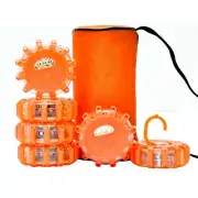6 Pack 15 LED Road Flare Beacon Strobe Safety Emergency Roadside Warning Lights