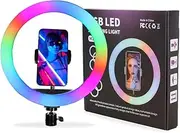 in-Stock VOLG Mobile Phone Video Shooting RGB Colorful Soft Light Ring Marquee Fill Light Ring Light with Tripod (13 inch)