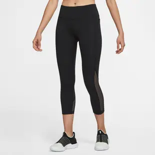 Nike 緊身褲 Rise Leggings 女款 黑 運動 口袋 健身 慢跑 長褲 內搭 DM7724-010