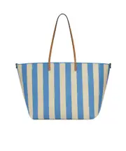 Fendi Large Roll Striped Reversible Tote Bag One size light blue