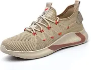 [MNSSRN-MM] Smash-Proof and Puncture-Proof Steel Toe Shoes, Non-Slip Wear-Resistant Deodorant Lightweight Work Shoes Safety Shoes Sports Shoes,Yellow,40