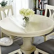 Table Cloth Waterproof Clear 100cm/39in, Round PVC Plastic Table Cover Protector, Transparent Table Protector Mat Stain-Resistant, Wipeable Clean Table Cloth Cover, for Home Kitchen