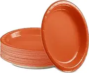 Amcrate Orange Disposable Paper Party Plates 9" - Ideal for Weddings, Party's, Birthdays, Dinners, Lunch's. (Pack of 50)