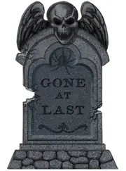 Gone At Last Grey Foam Tombstone Halloween Decoration