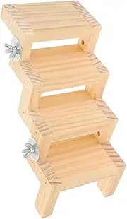 MINAOLULUS Bird Toy Swing Wooden Perch Stand Aviary Accessory Climbing Ladder Bird Cage Toy for Budgies Chickens