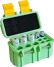 12 Pcs AA/AAA Battery Storage Case Holder Box,Foam,3D Printed Battery Organizer with Cushioning, Thickened Material,Durable and Drop-Proof