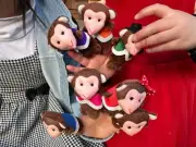 7Pcs Five Little Monkeys JumpingBed Finger Puppets Educational Kid Nursery Rhyme