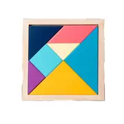 10cm Wooden Tangram Macaron Educational Montessori Toy Kid Puzzle Pres