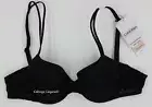 NWT Calvin Klein QF6875 Sheer Marquisette Convertible Demi Spacer Lace Bra Black