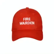 Fire Warden Cap Red - Embroidered White