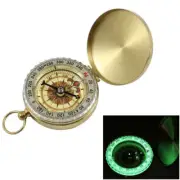 Outdoor Camping Keychain Luminous Brass+ABS Watch Style Military Army Compass
